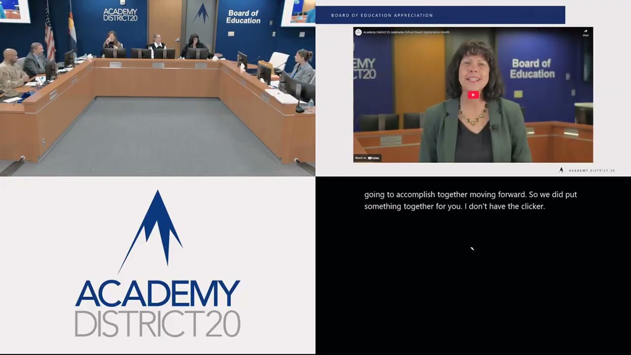 Academy District 20 Regular Board Meeting - January 8, 2026