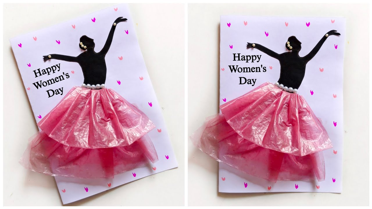 Last Minute Womens Day Card ideas | Womens Day Greeting Card   Easy | DIY Women's Day Gift Ideas