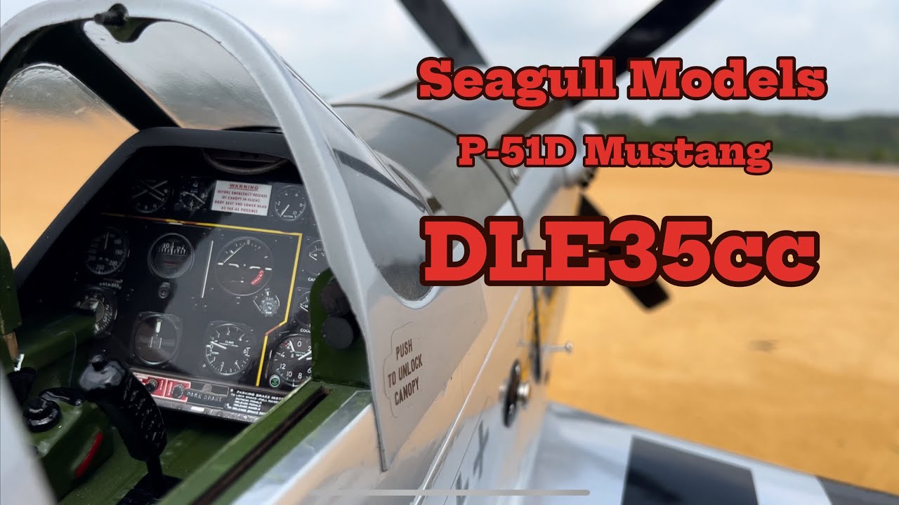 Maiden flight of the Seagull Modles P 51D ￼“Charlotte’s Chariot II” 71” with 35cc DLE engine