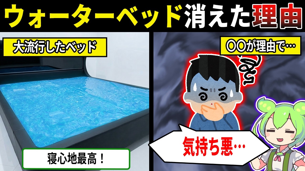 大流行したウォーターベッドなぜ消えた？【ずんだもん＆ゆっくり解説】