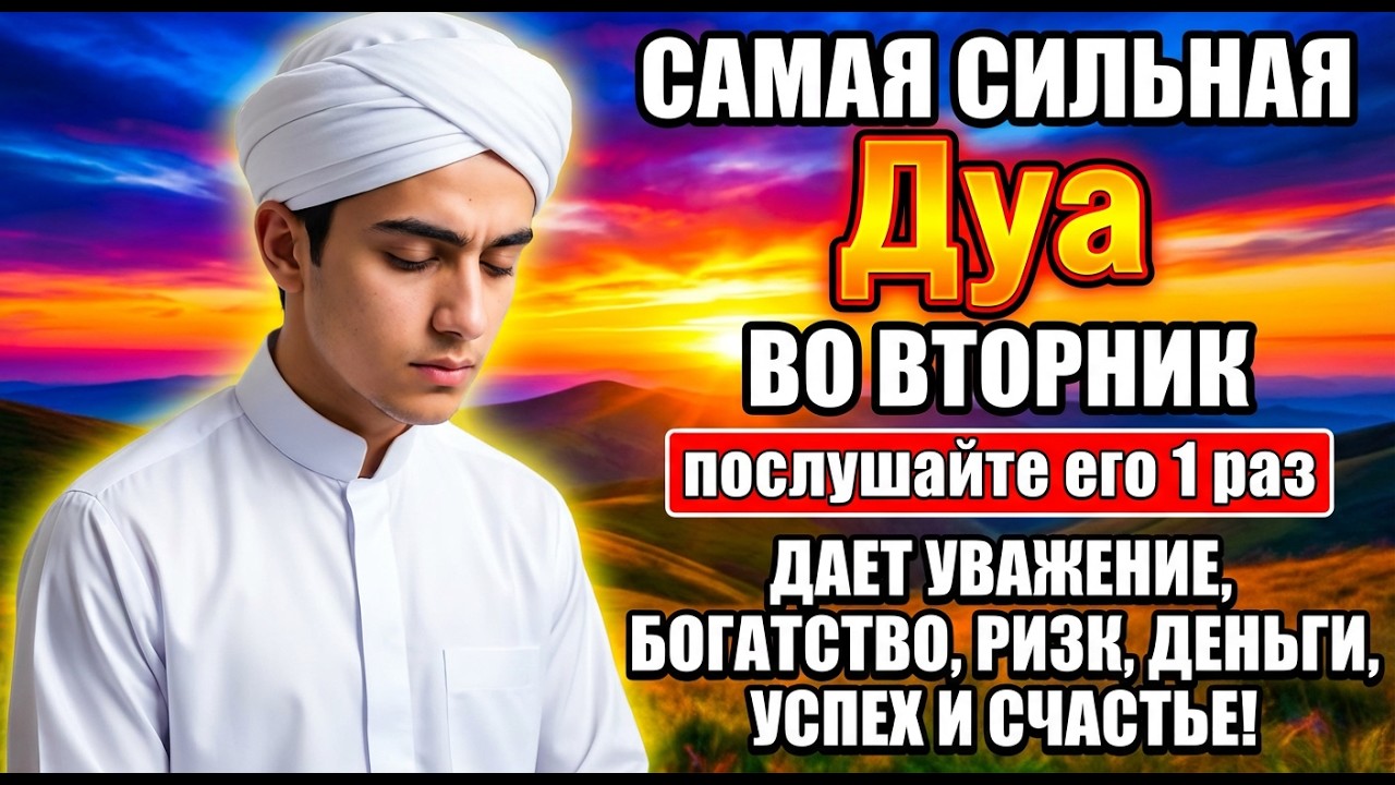 САМАЯ СИЛЬНАЯ ДУА ВО ВТОРНИК! ОТКРОЕТ РИЗК, БОГАТСТВО И УСПЕХ!