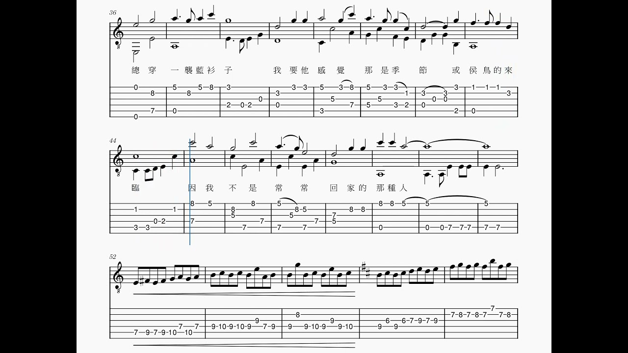 情婦 吉他譜 #fingerstyle ; 作詞 : #鄭愁予 ; 作曲 : #李泰祥 ; 編曲 : CY Lai