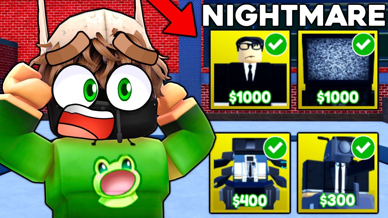GRAM TYLKO POD *ŻÓŁTE POSTACIE* na NIGHTMARE! w SKIBIDI TOILET TOWER DEFENSE ROBLOX UPDATE