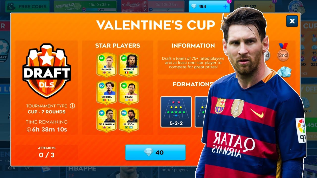 DLS 26 THE GREAT DREAM DRAFT WIN WITH MESSI. FTG HD BRO. 