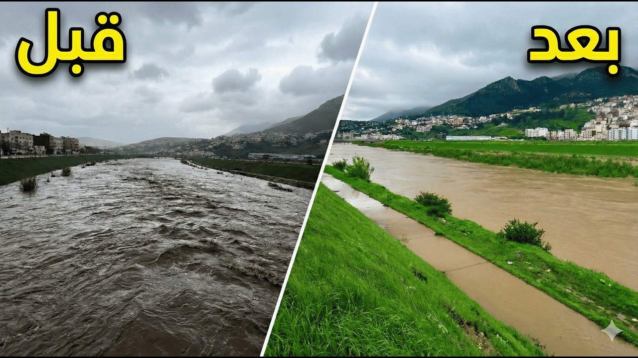 وادي محنش بتطوان قبل وبعد امتلاء النهر 😲🌊 | مشاهد    TETOUAN