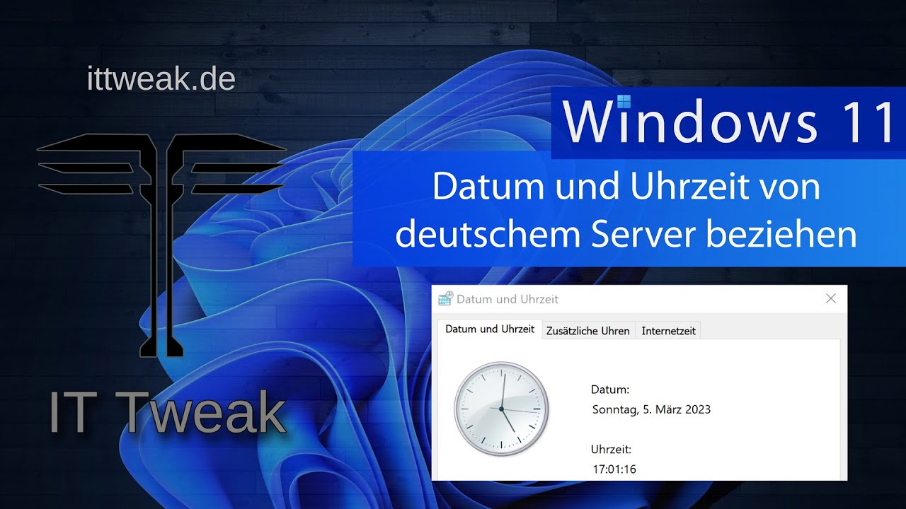 Windows 11 - Datum und Uhrzeit - Synchronisation von deutschem Server beziehen
