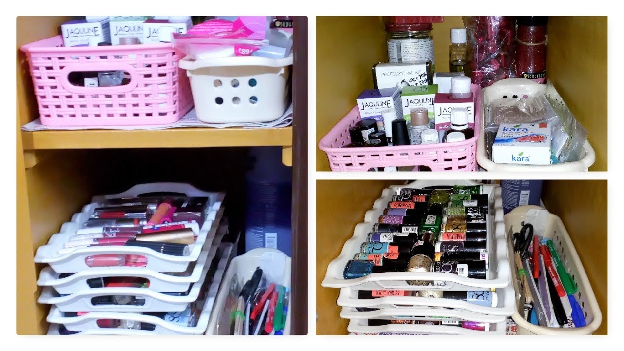 DIY MAKEUP ORGANIZATION | HOW TO ORGANIZE MAKEUP OR COSMETICS WITHOUT DRESSING TABLE