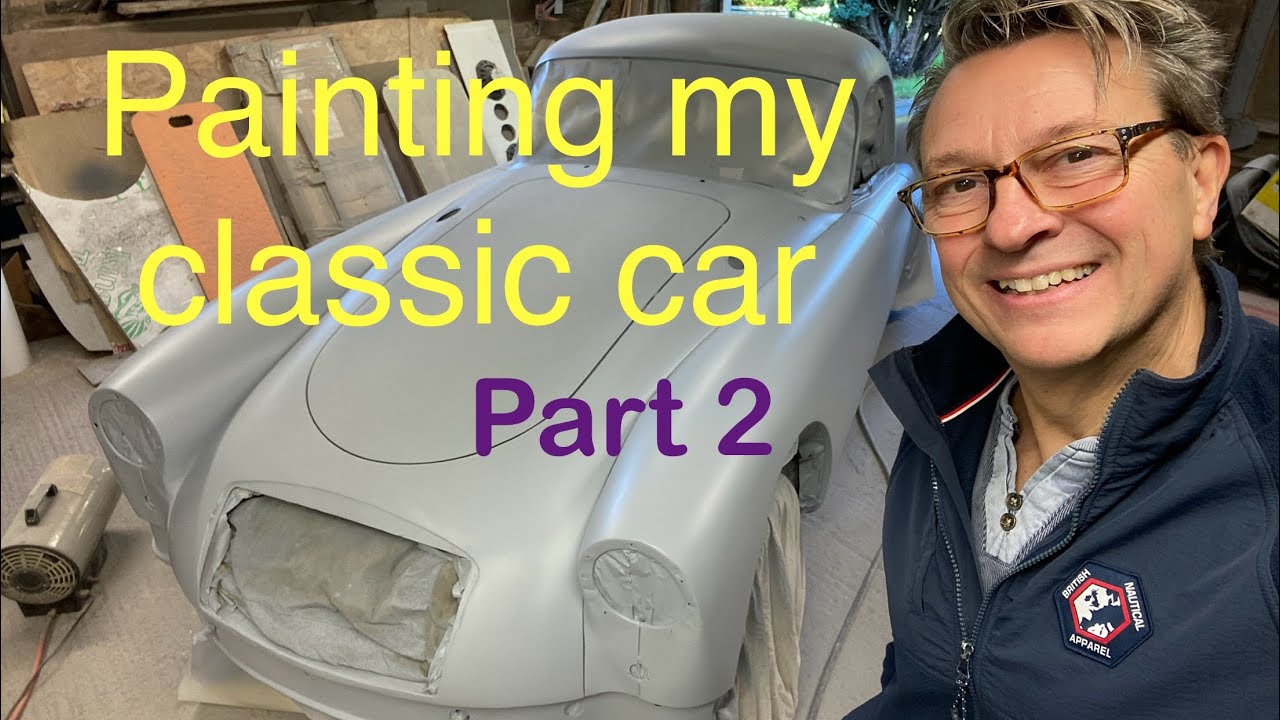 Painting a classic car in my garage at home. Part 2. 4 year renovation of my MGA
