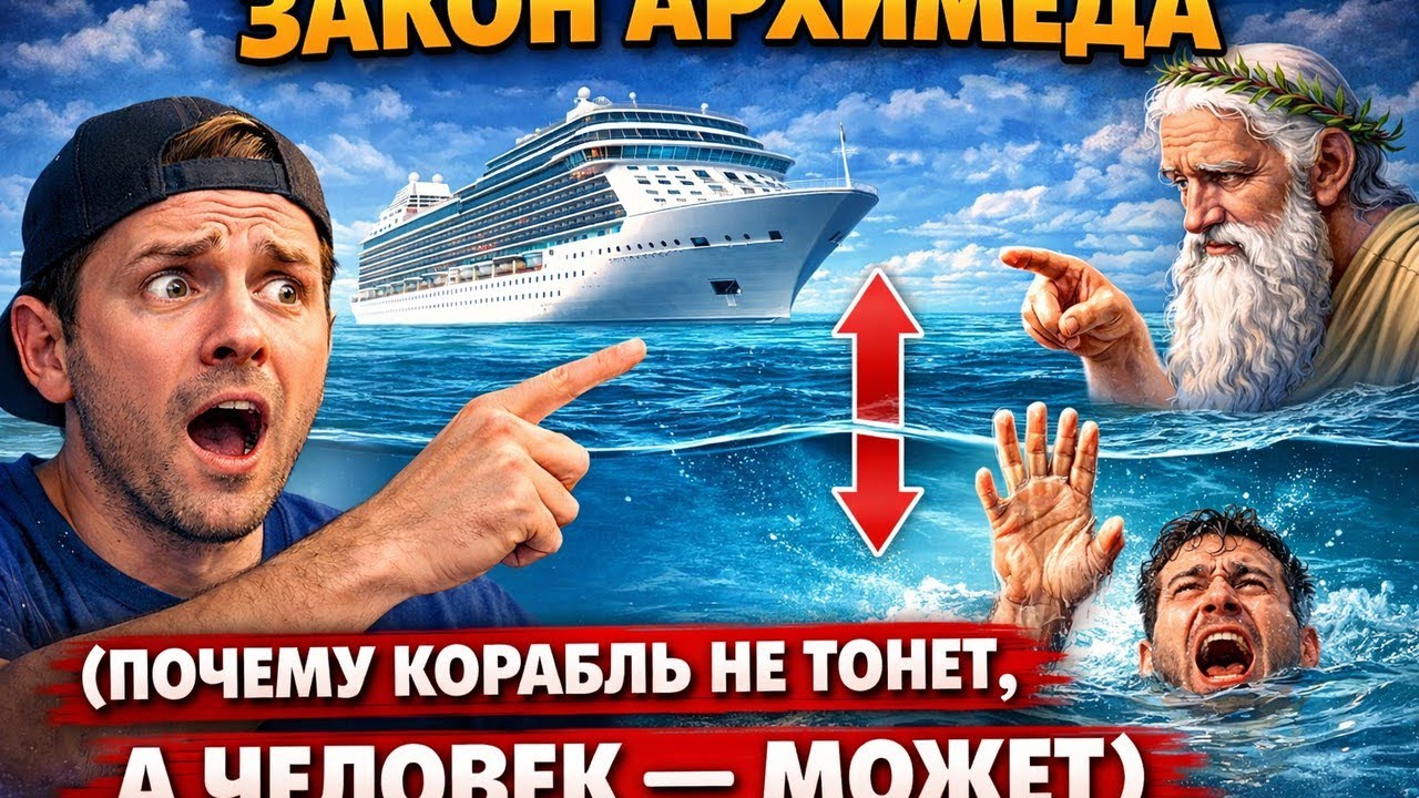 Закон Архимеда: почему корабль не тонет, а человек — может?