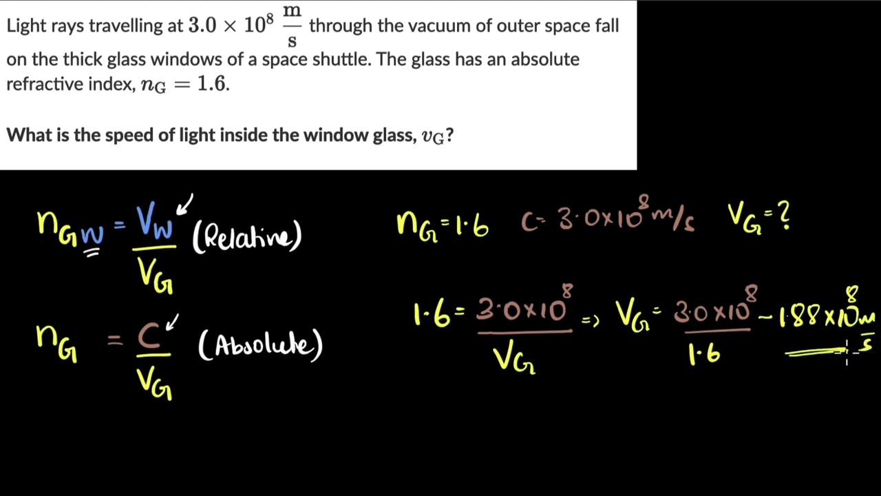 Absolute & relative refractive index & numerical | Class 10 Light | Physics | Khan Academy