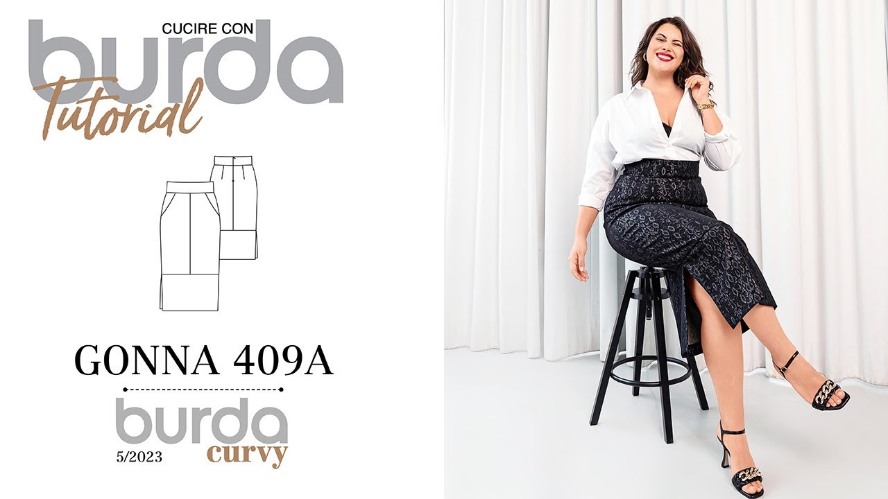 Cucire con Burda: Gonna 409 A - Burda Curvy 5/2023