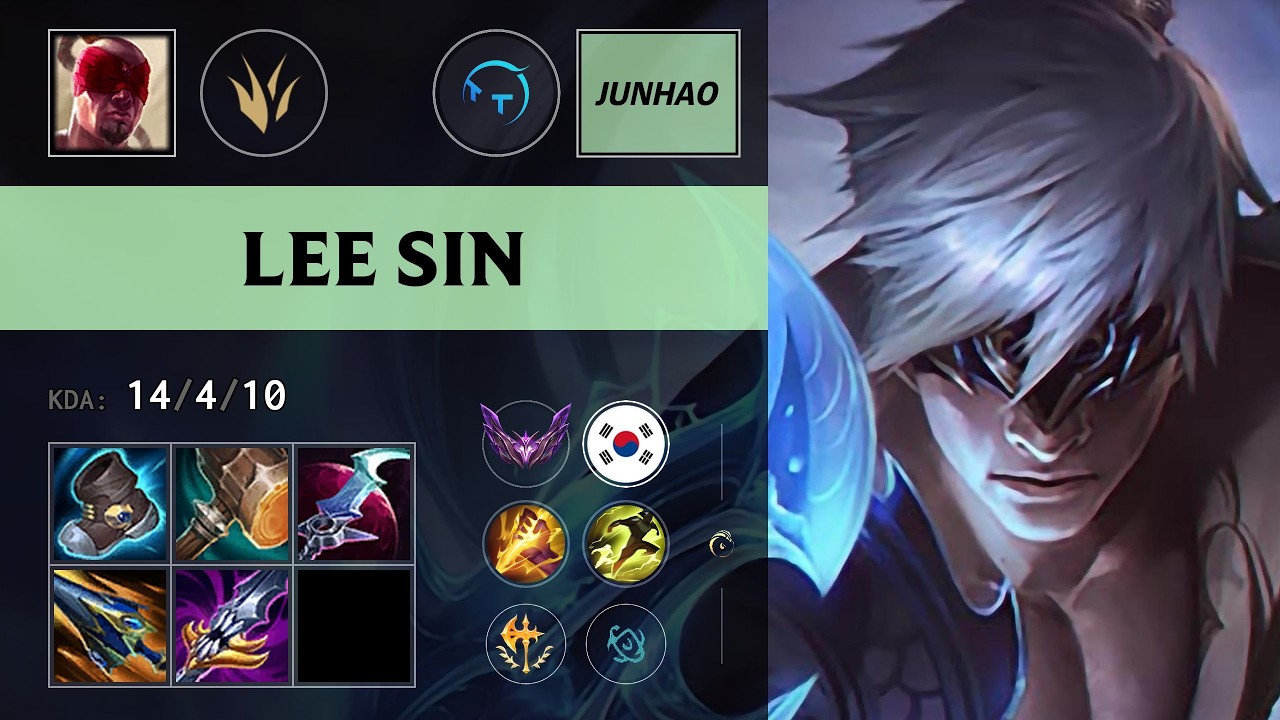 (TT Junhao) Lee Sin Jungle vs Karthus - KR Master Patch 26.13