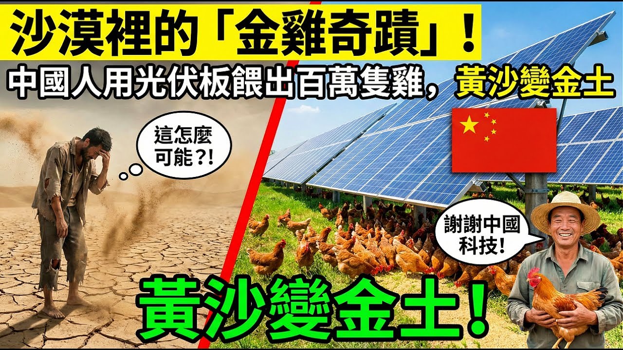 沙漠裏的“金雞奇跡”！中國人用光伏板喂出百萬只雞，黃沙變金土