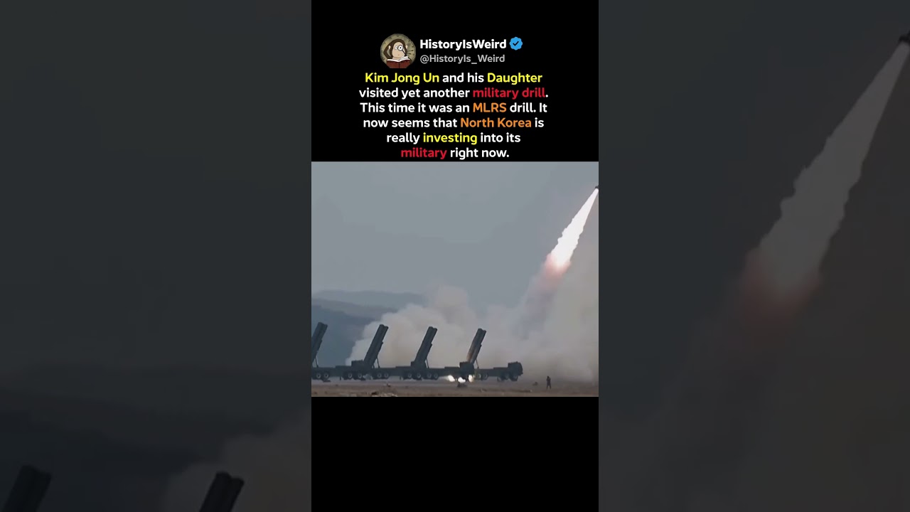 Kim Jong Un Watches Massive MLRS Rocket Drill With His Daughter #Shorts