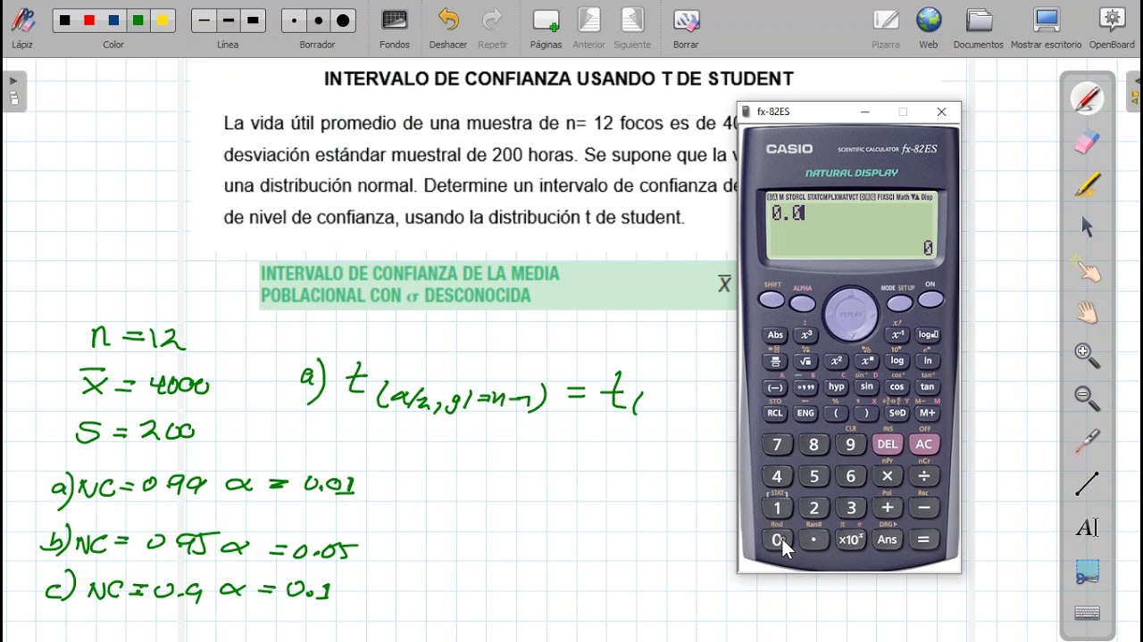 INTERVALOS DE CONFIANZA PARA LA MEDIA CON T DE STUDENT