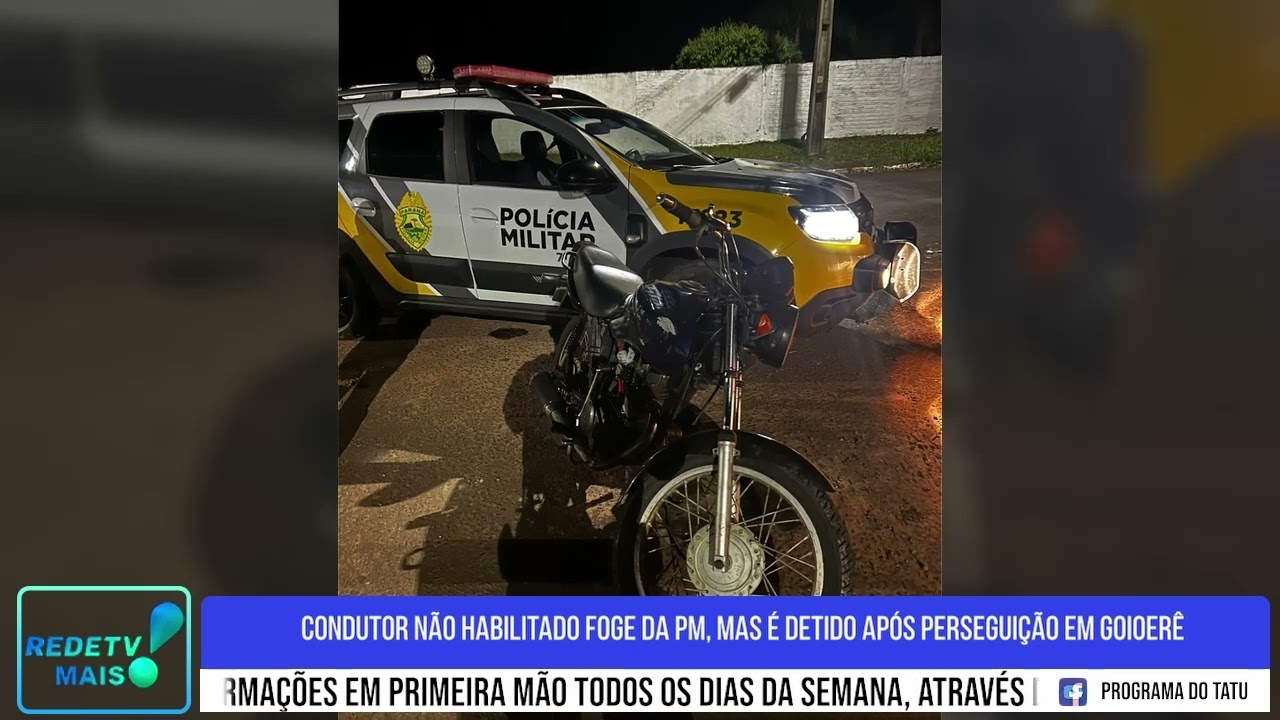 Condutor não habilitado foge da PM, mas é detido após perseguição em Goioerê