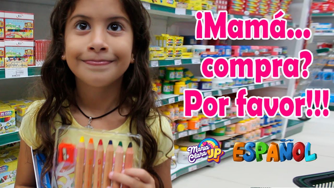 Intentando convencer a mam&aacute; de comprar el mejor material escolar.