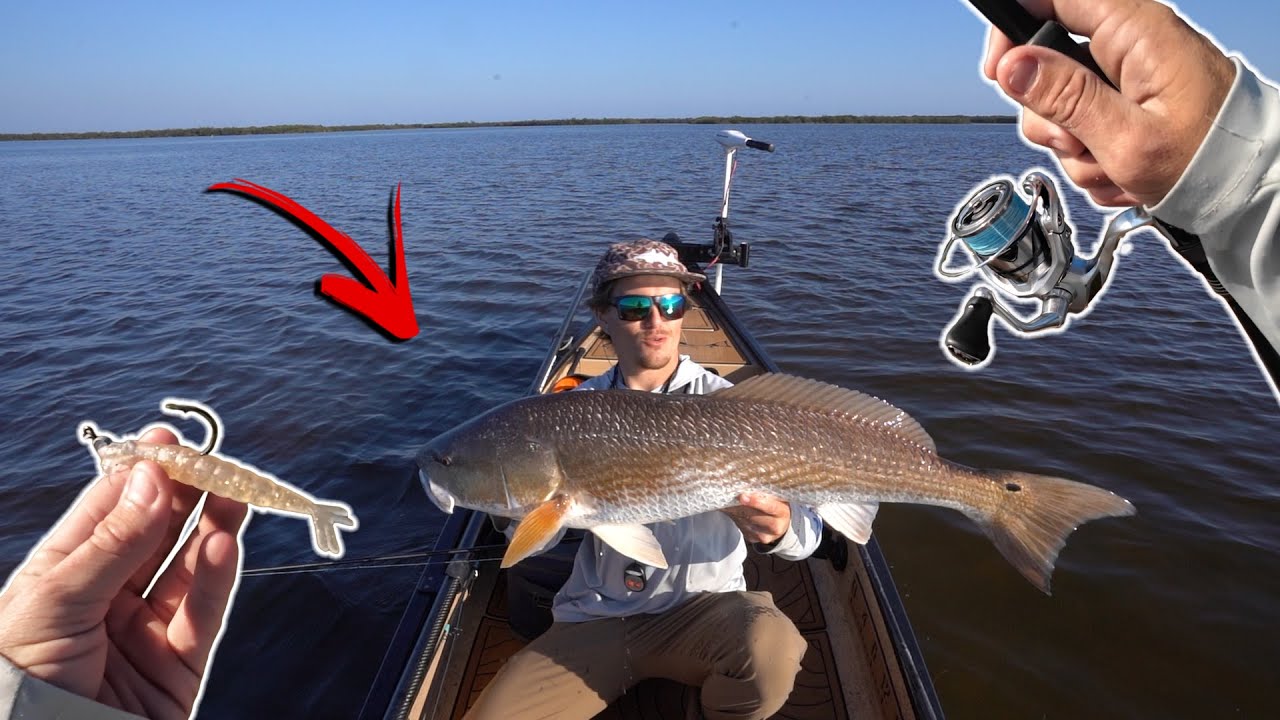 HUGE Mosquito Lagoon Redfish Caught from Gheenoe!