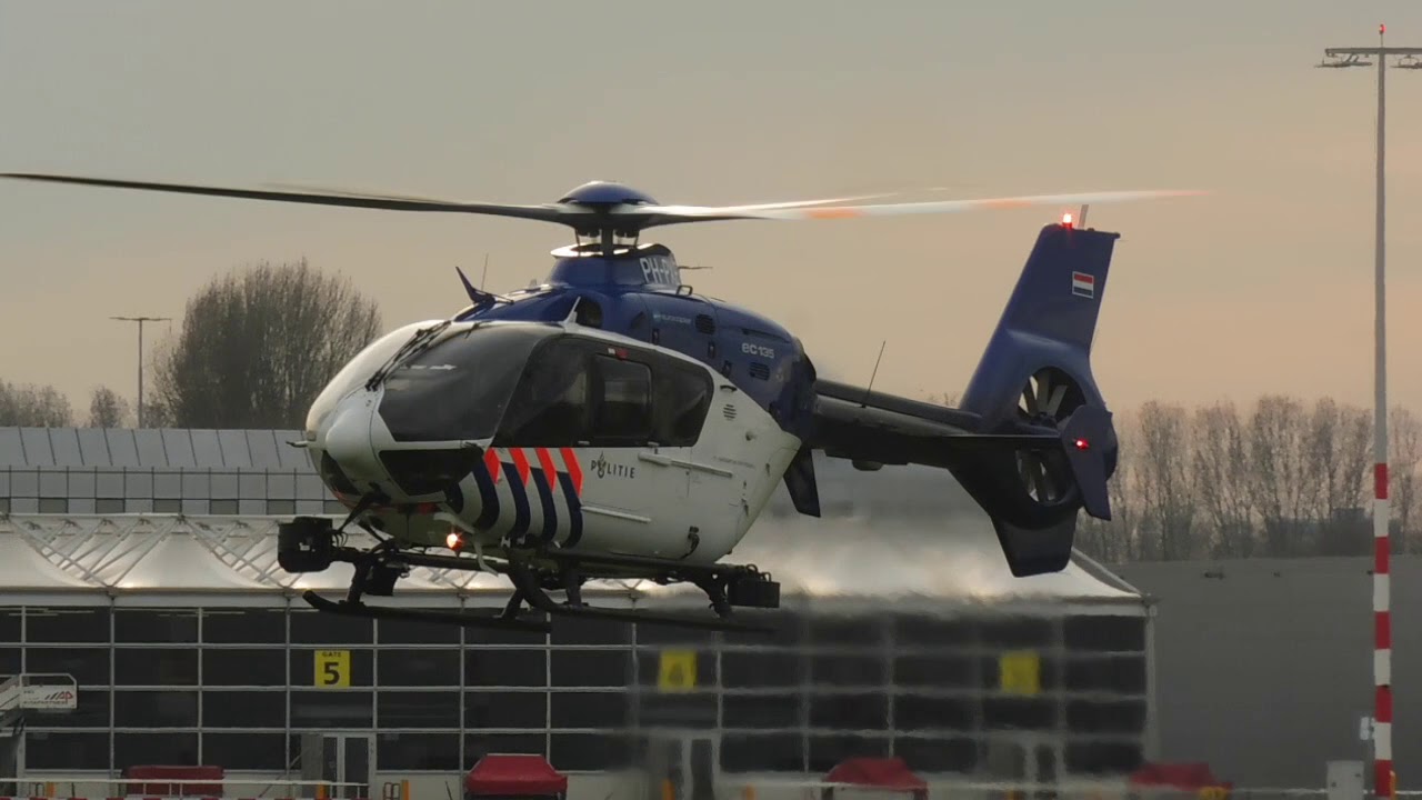 EC135 POLICE-05 PH-PXE landing Rotterdam airport