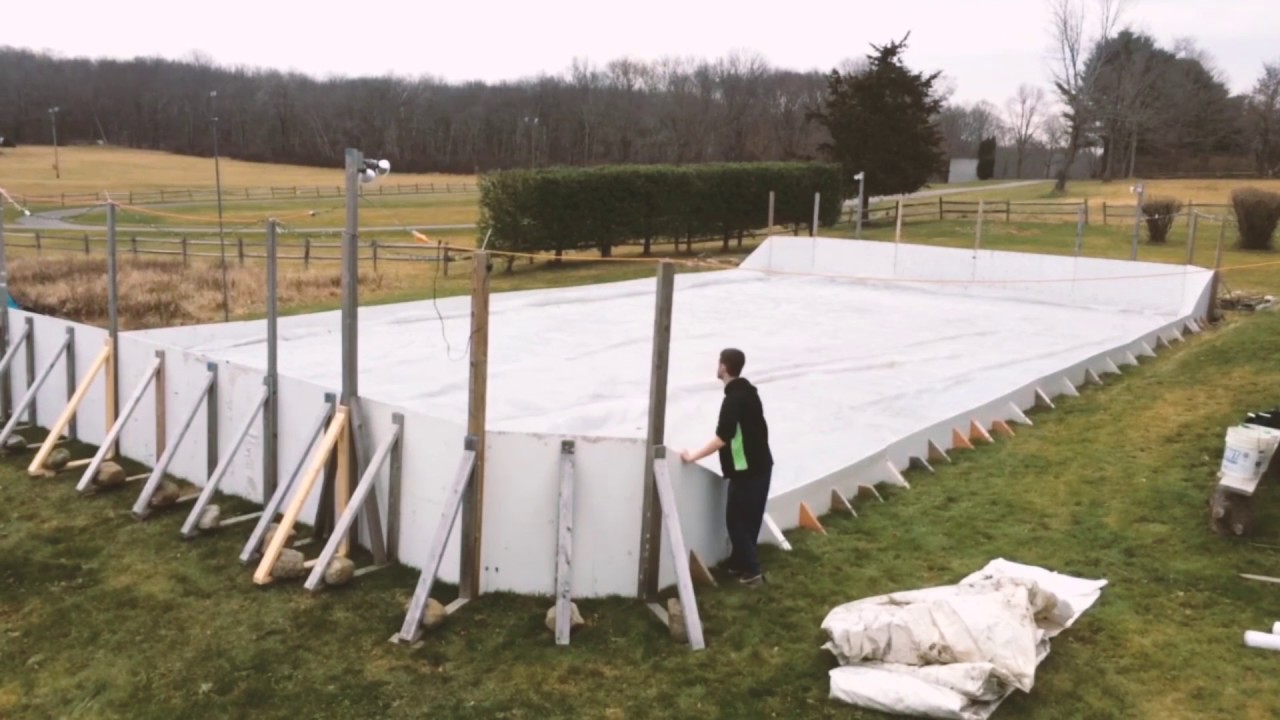 Backyard Ice Rink-Putting up Sideboards / Plastic Liner