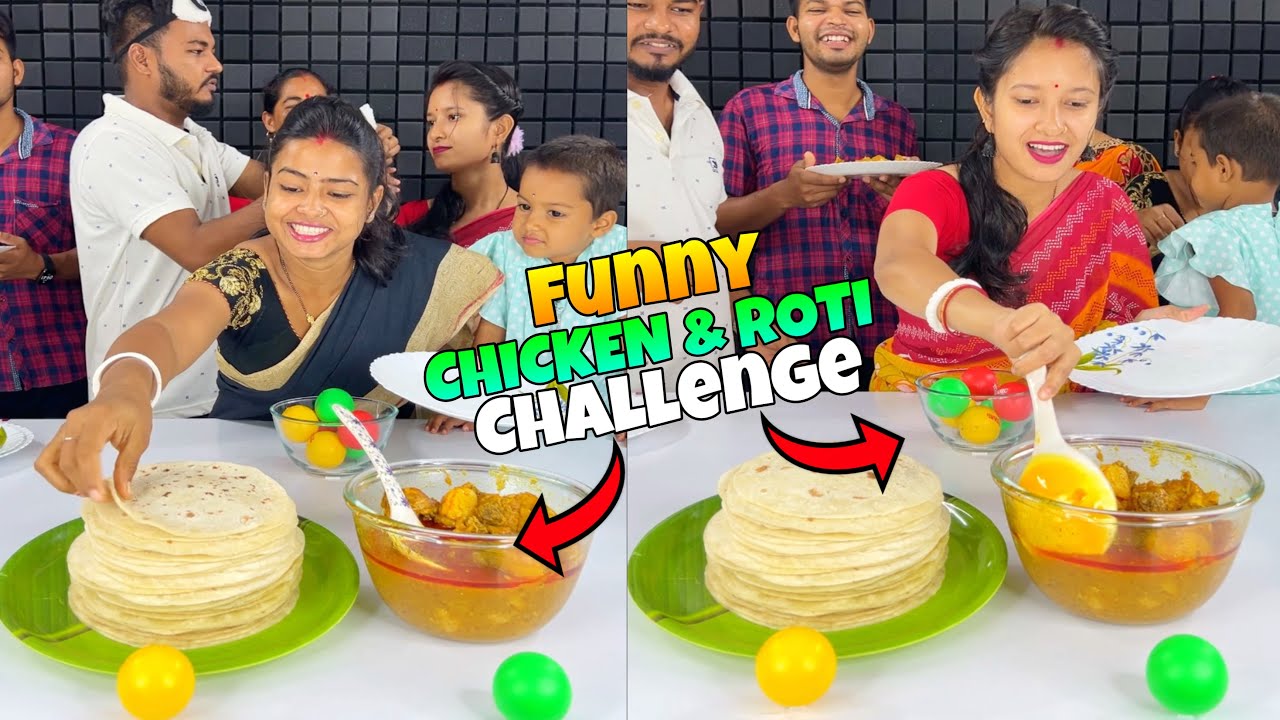 Chicken And Roti Colour Ball Guess Game Funny Challenge With Family