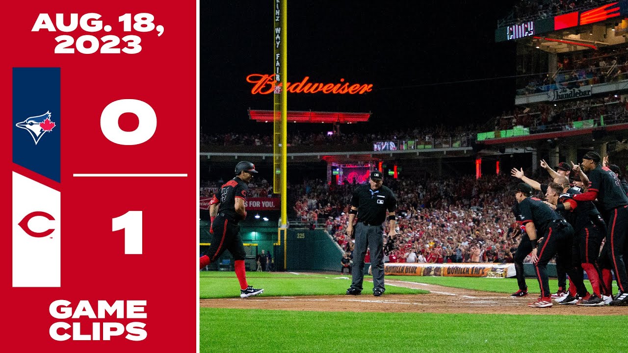 Game Clips 8-18-23 Reds beat Blue Jays 1-0