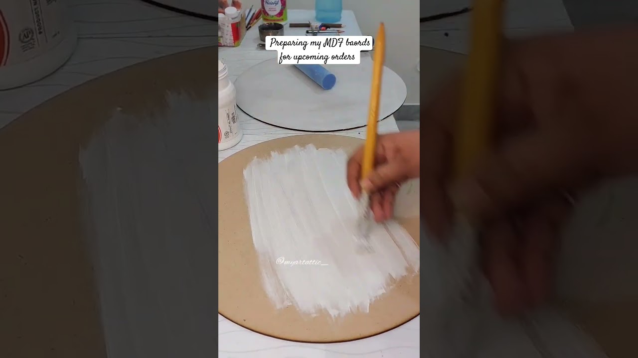 Preparing mdf boards for lippan art using Camlin Artists Gesso #camlinkokuyo #gesso #mdfboard #diy