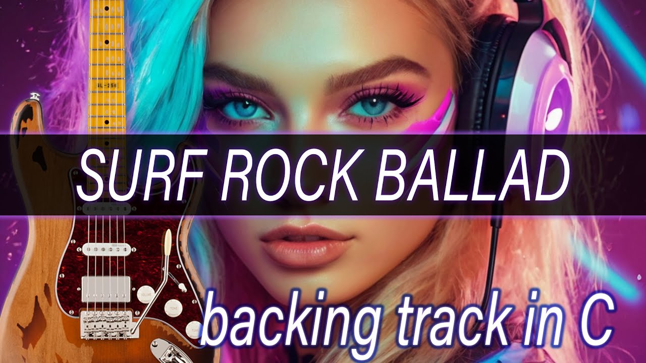 SURF ROCK Ballad Backing Track || C | Dm | Am | F