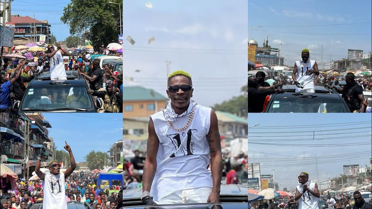 Shatta wale show fans love as he storms the streets of Accra with c$$h ahead of his safa album