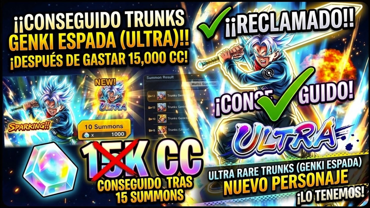 DESPUES DE GASTAR 15K CC RECLAMAMOS A TRUNKS GENKI-ESPADA RAREZA ULTRA!!!