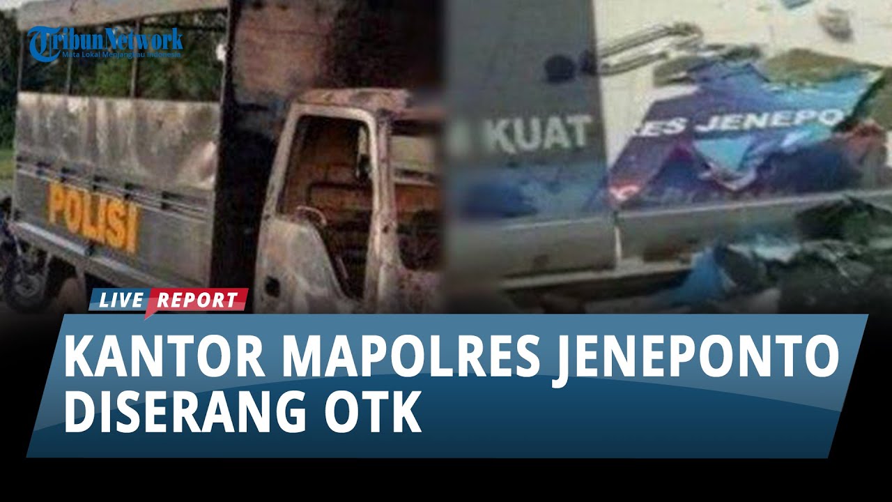Markas Polres Jeneponto Diserang OTK, 1 Personel Terluka, Kaca di Sejumlah Ruangan Pecah