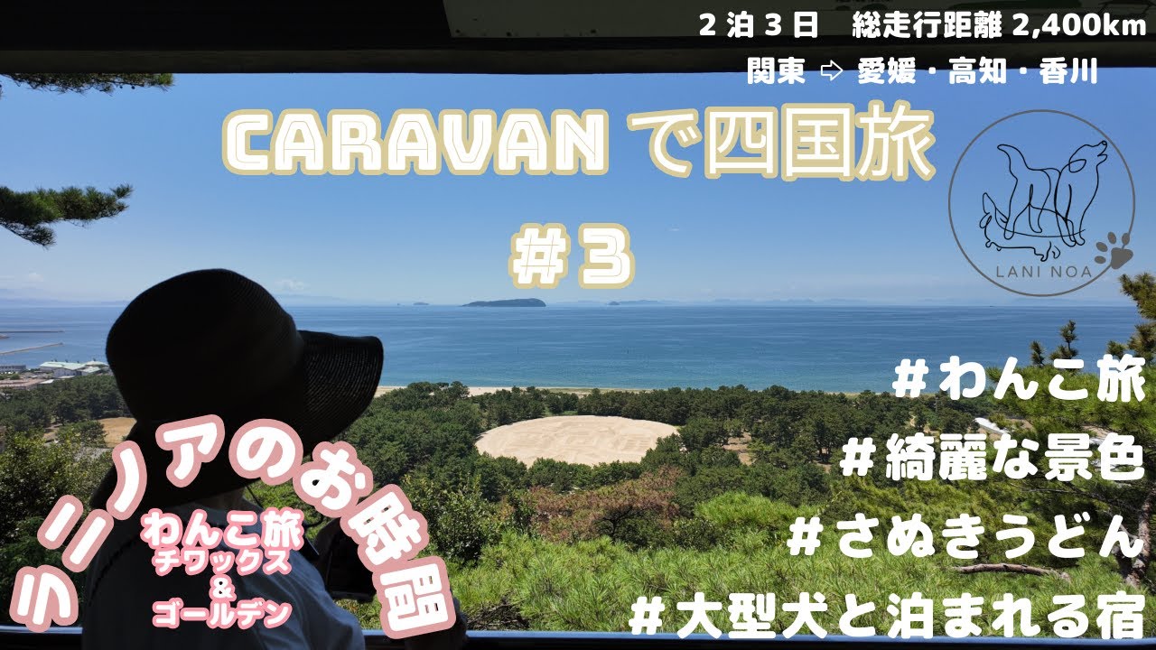 【CARAVAN四国旅】#3  3日目　総走行距離約2,400km  わんこたちと一緒に関東から四国「愛媛〜高知〜香川」を巡る旅　美味しいものもたくさん食べながらゆっくりしてきました♪