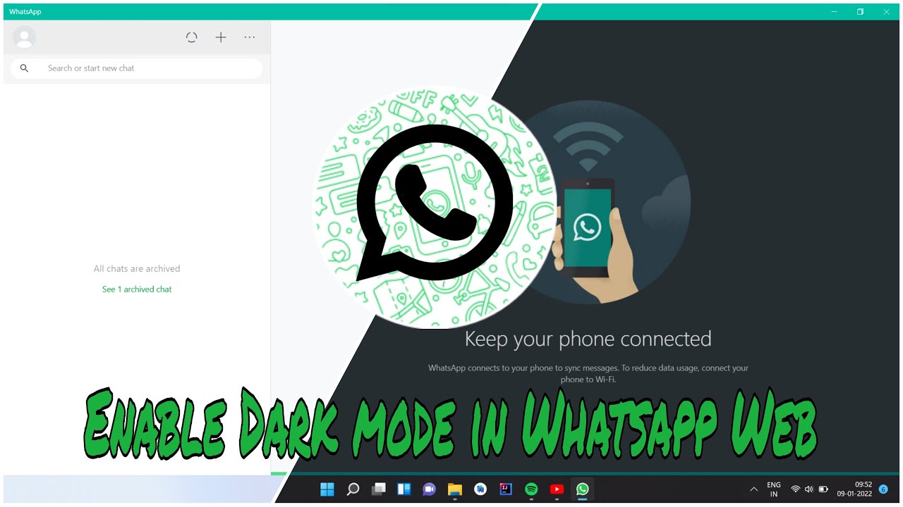 How to Enable  Dark mode in WhatsApp Web in Windows 11 | Dark Mode in WhatsApp Web