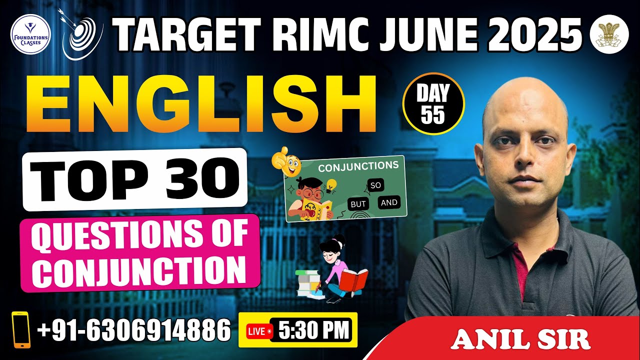 RIMC Exam  TOP 30 CONJUNCTION QUESTIONS | RIMC Exam June 2025 Preparation | English For RIMC Exam