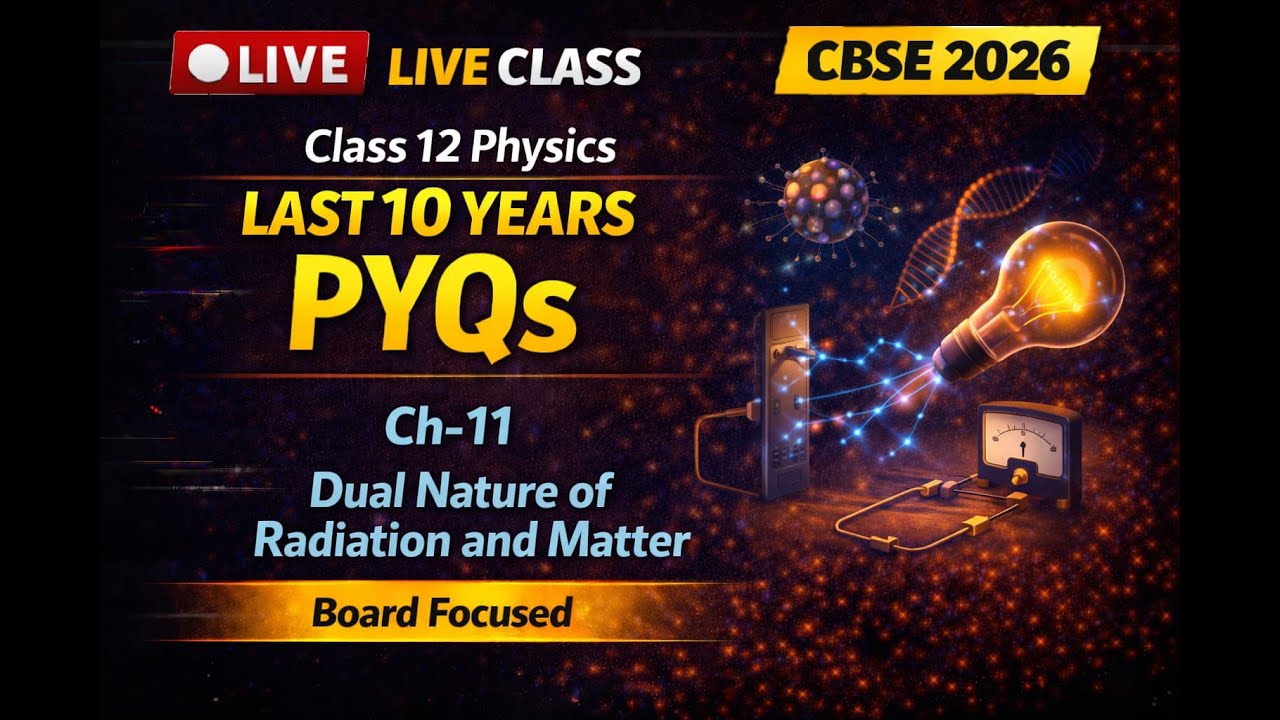 Class 12th Physics PYQs LIVE | Ch-11 DUAL NATURE OF RADIATION AND MATTER | CBSE Board Exam 2026