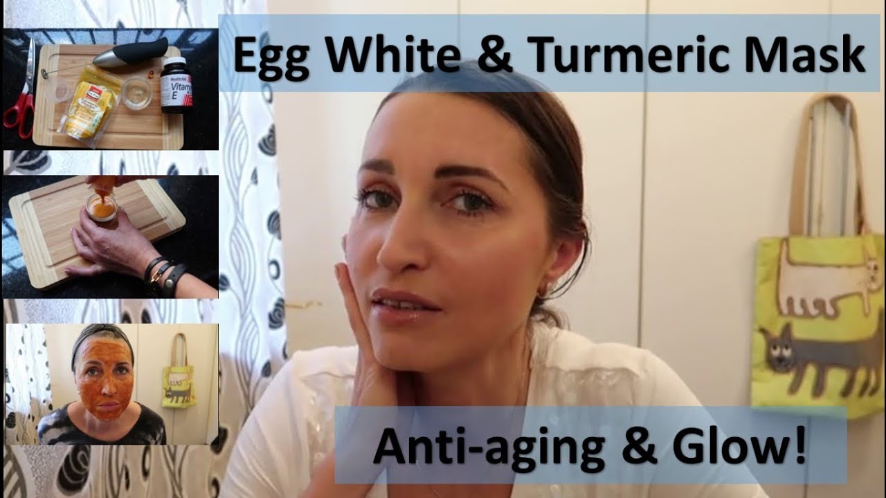DIY Face Mask / Egg White and Turmeric / Anti-aging and Glow / Home Spa