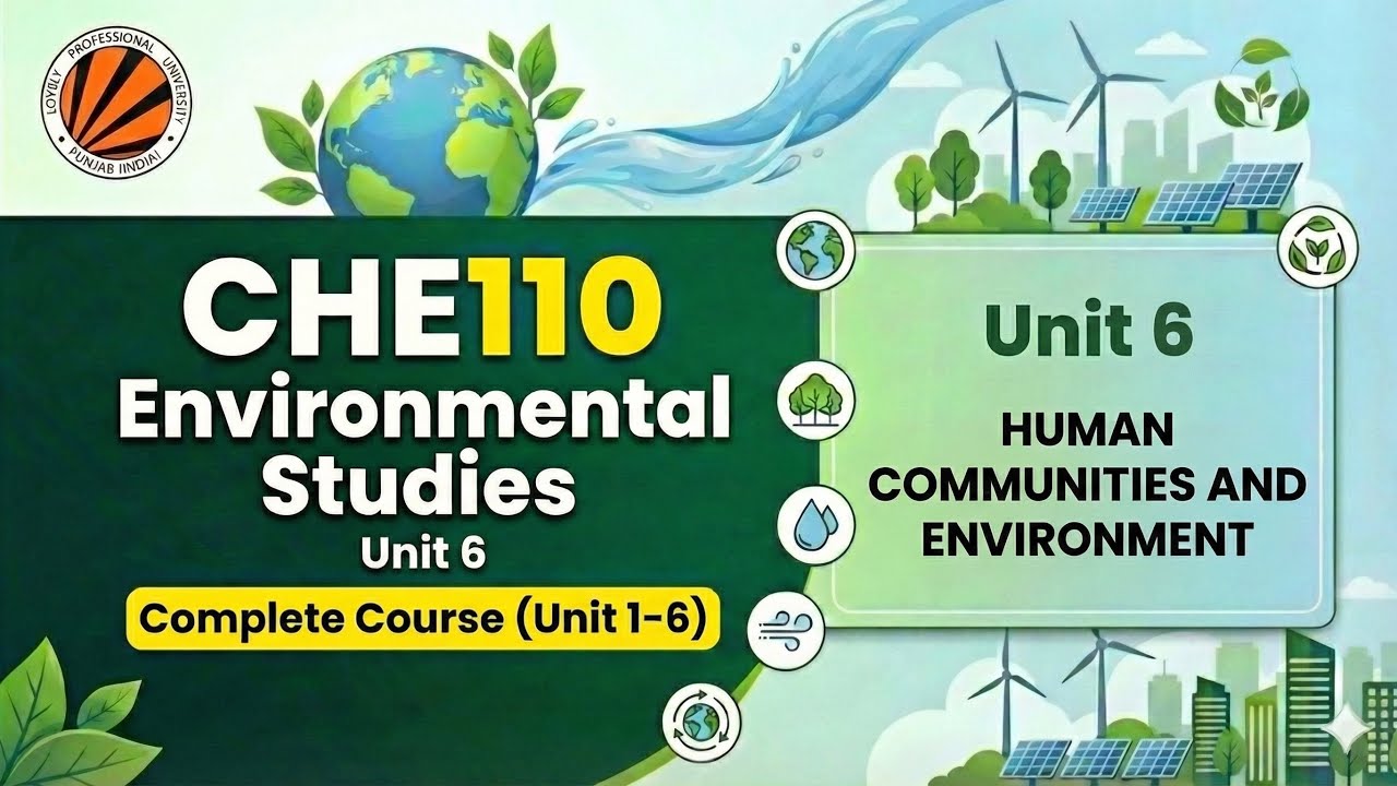 UNIT-6: Human Communities and Environment | Che110 [LPU] | Environmental Studies 