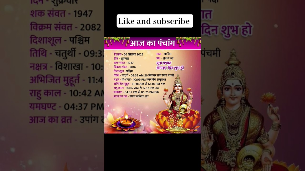 aj ka punchang #panchang #panchangam #punchang