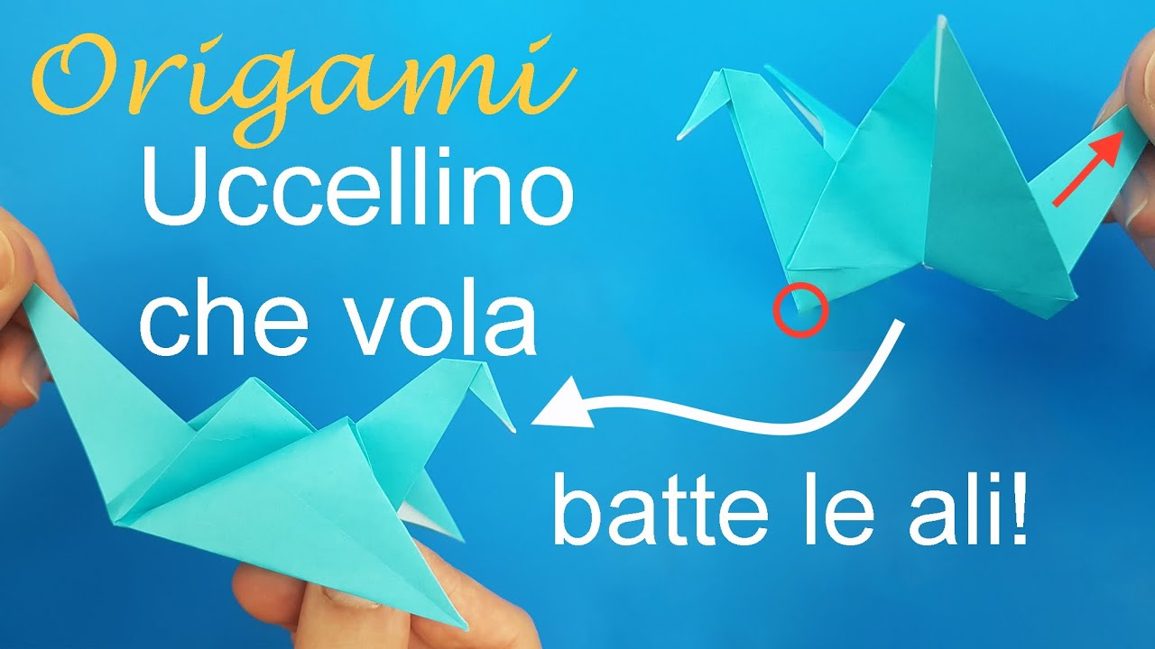 Origami: Uccellino che vola (facile), come fare un uccellino di carta che batte le ali