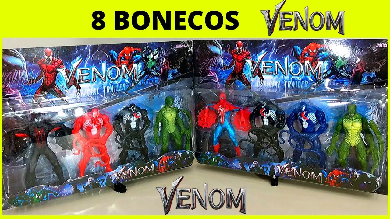 8 Bonecos Venom da Marvel - Super Coleção Homem Aranha, Venom e Lagarto - Toy Brinquedos