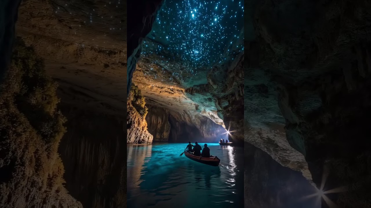 Exploring the Glowing Blue Cave | A Magical Journey #BlueCave #Nature #Bioluminescence