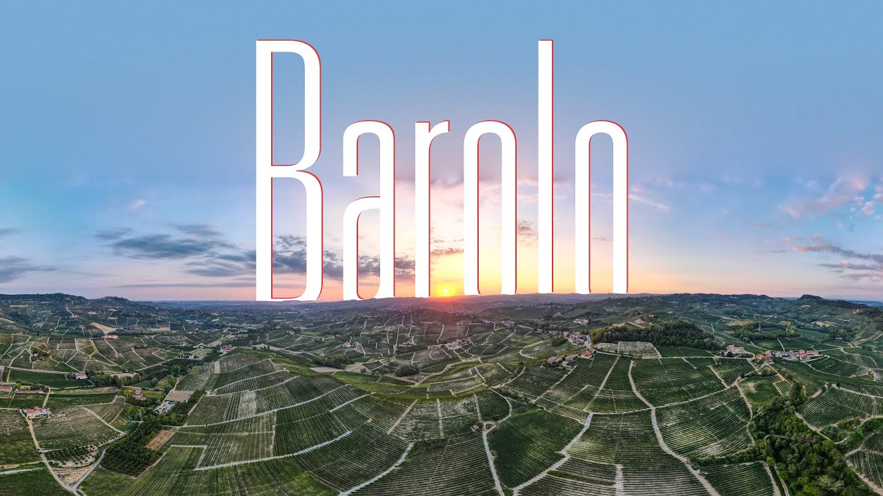 Meditating Summer Sunrise over the famous vineyards of Barolo, Italy (4K Drone)