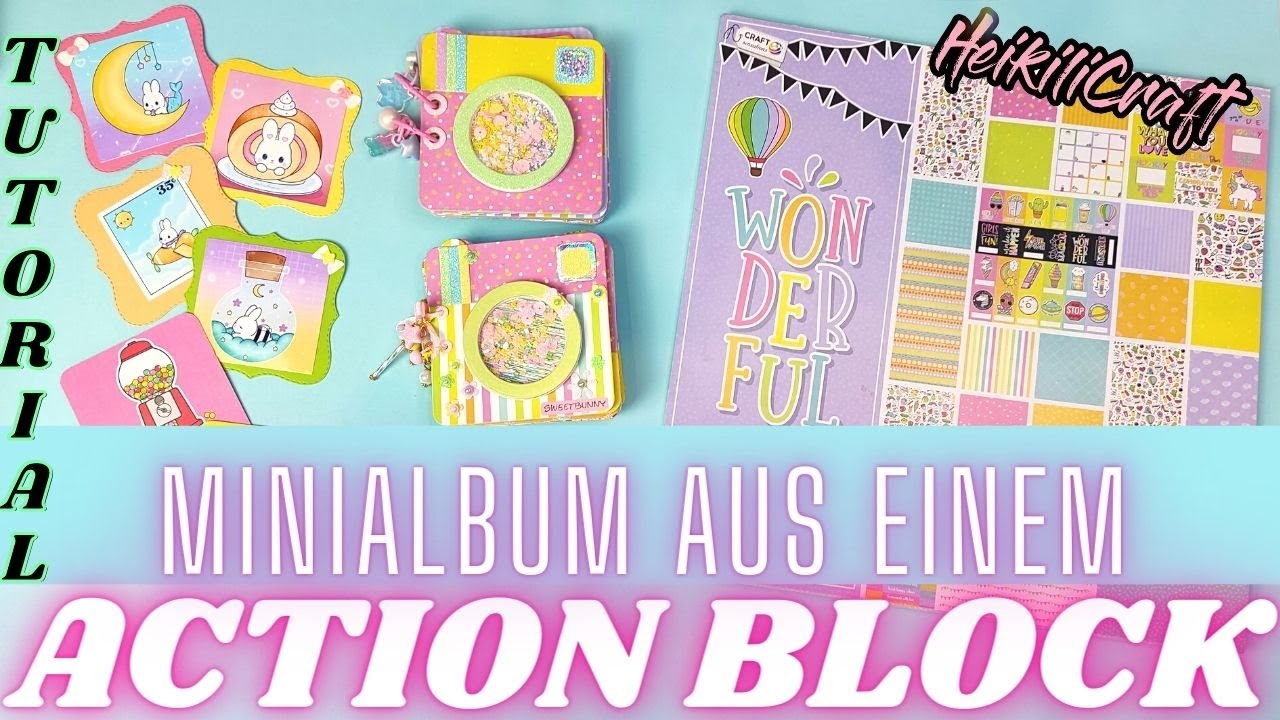 Super süßes Minialbum aus einem Action Block 😍 Tutorial💚 Mini Album basteln schnell, einfach und süß