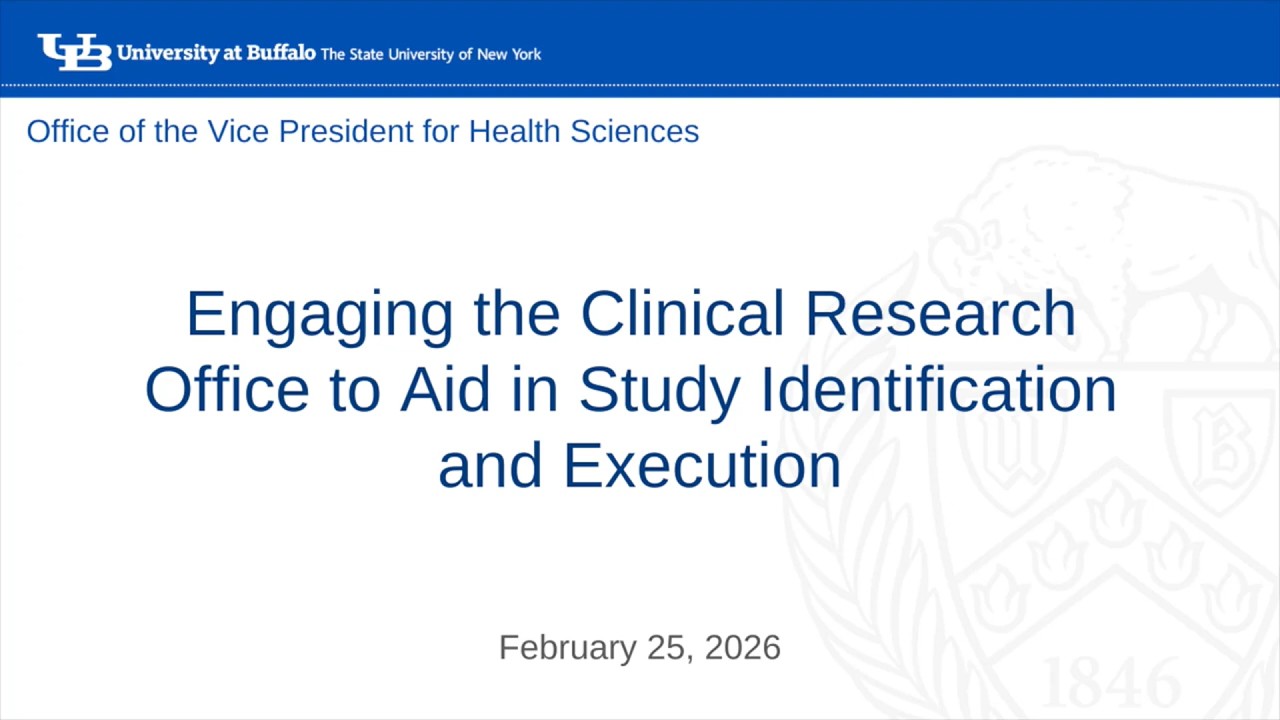 UB Health Sciences: Engaging the CRO to Aid in Study Identification and Execution