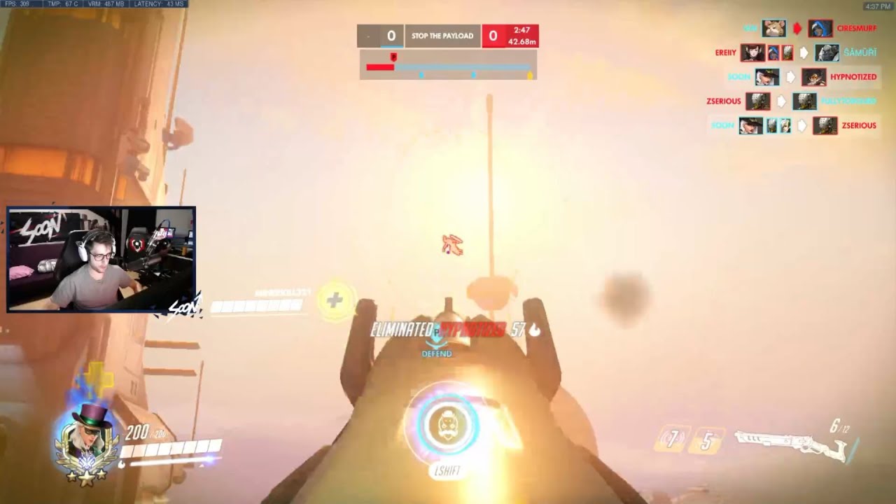 Overwatch Rank 1 DPS Pro SoOn Showing His Sick Ashe Aim Skills