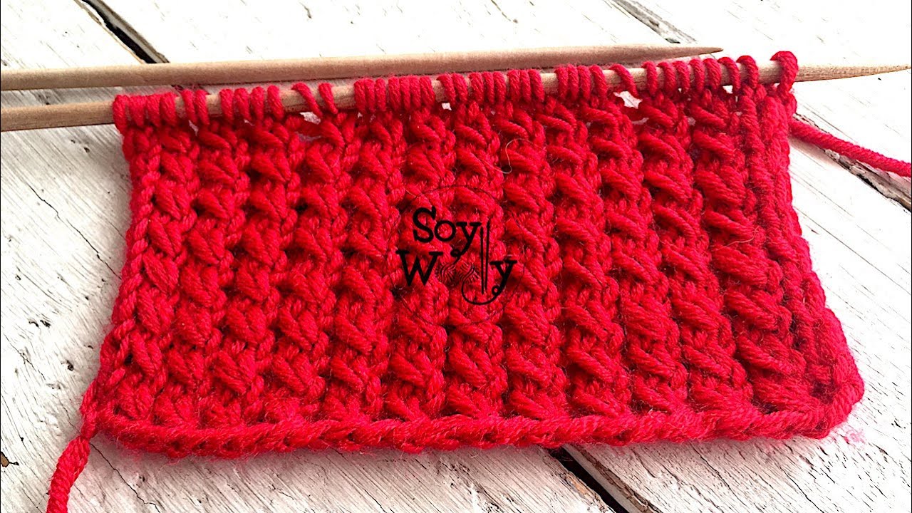 Punto Cordoncillo tejido en dos agujas -sólo 2 vueltas o hileras (Inglés y Continental)- Soy Woolly