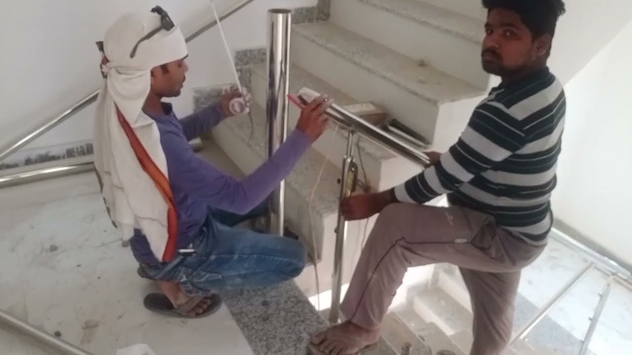 स्टील रेलिंग लगाने का और डिग्री काटने का सही तरीका steel railing Lagane aur degree kaatne ka Sahi