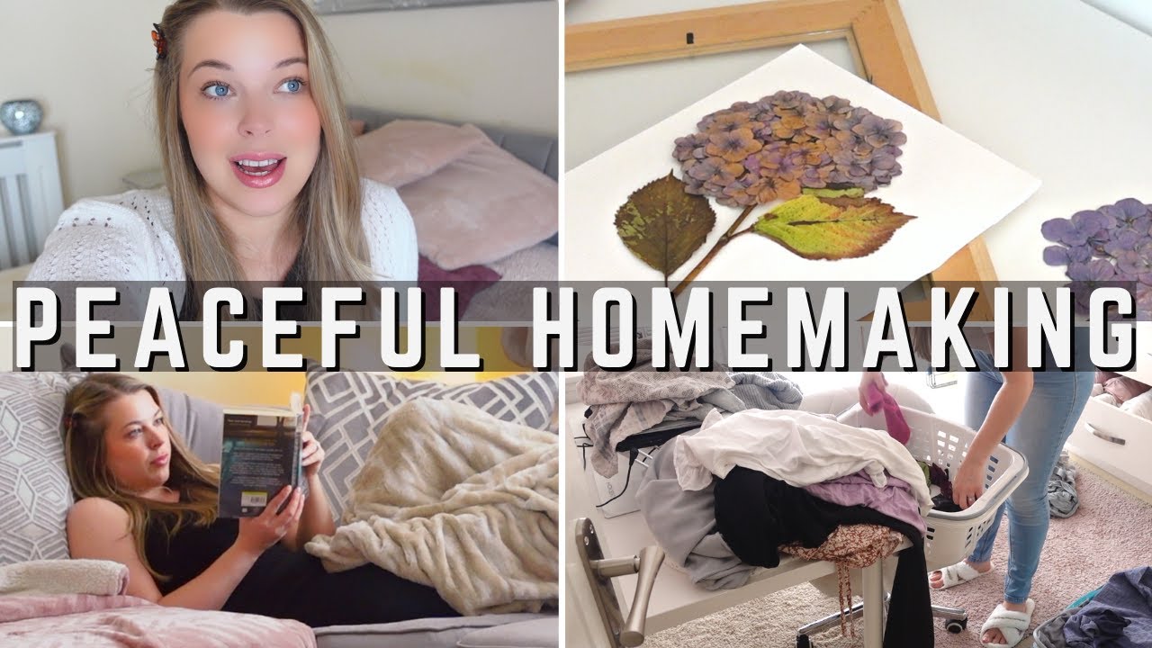 Slow living homemaking vlog - cleaning, charity shop haul, flower pressing & more!