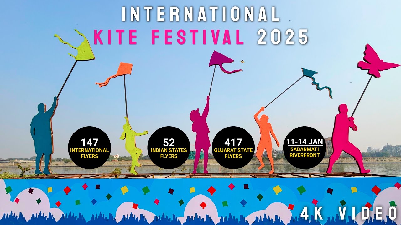 International Kite Festival 2025 | Ahmedabad | 4K Video | पतंग उत्सव #ahmedabad #kitefestival