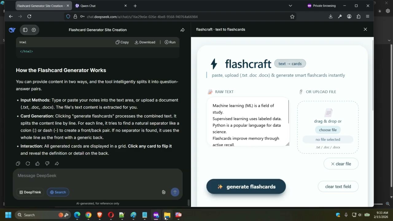 30 apps in15 days Day 6 Build 1 - Flash Card Generator